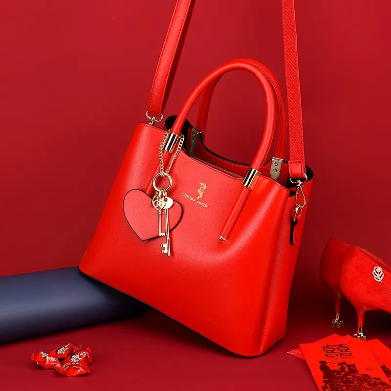 Red Wedding Bag Bride With Tide New Fashion High-End Wedding One-Shoulder Messenger Handbag Handbag