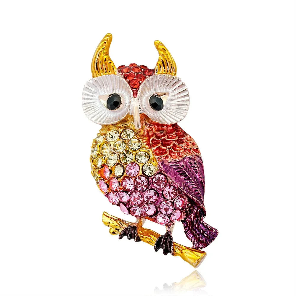 Retro Cartoon Funny And Cute Owl Brooch Lady Corsage