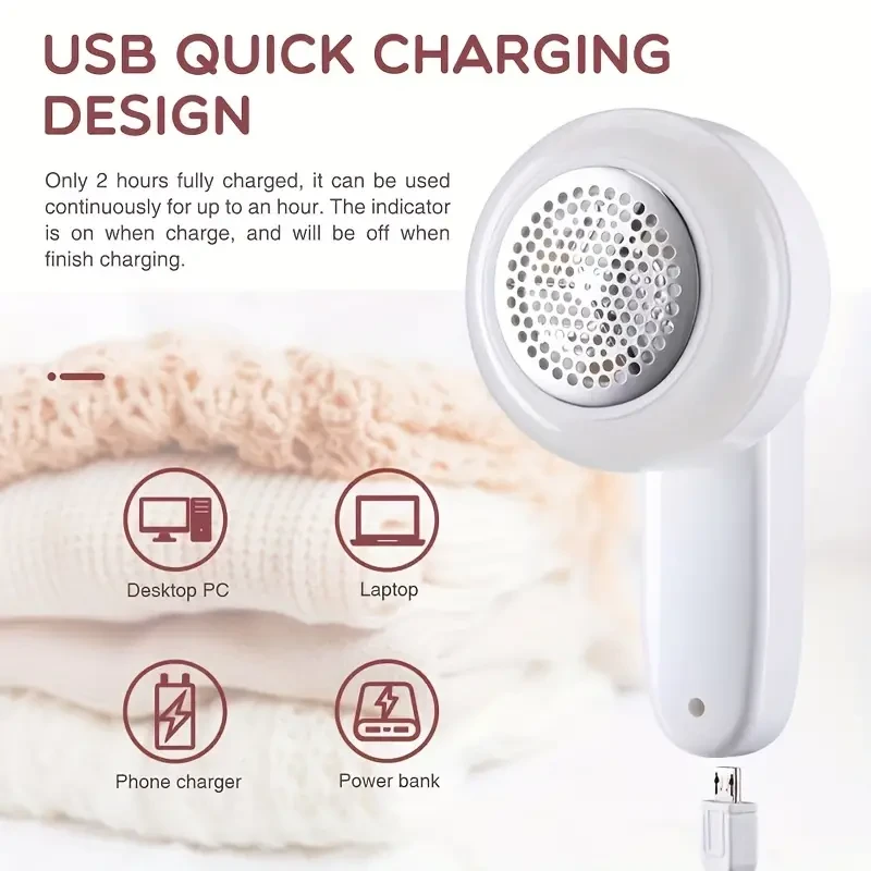 USB Rechargeable Electric Fabric Shaver  Portable Lint Remover for Clothes & Sweaters