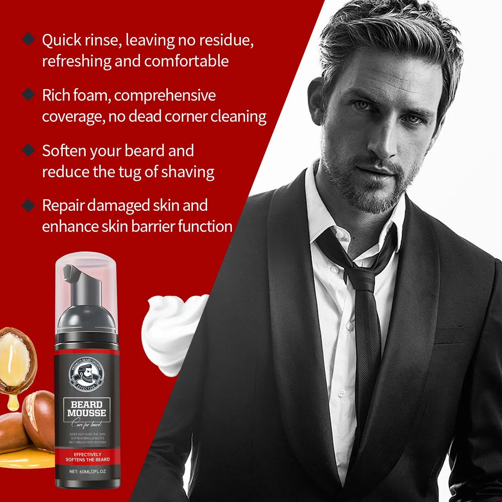 Beard Cleaning Mousse Moisturizing Care