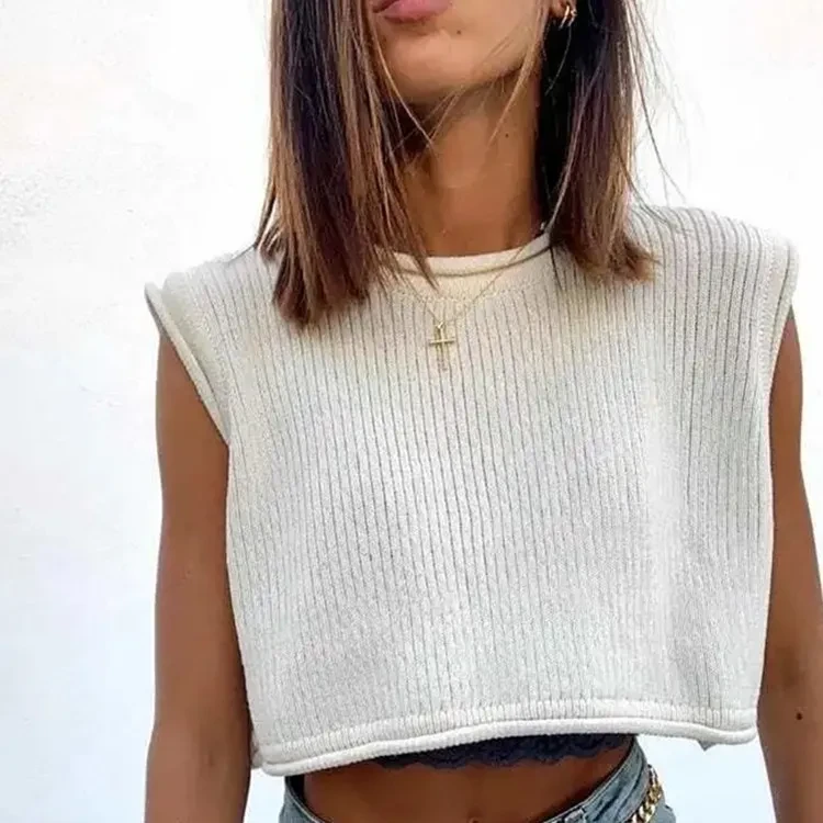 Knitwear top vest woman
