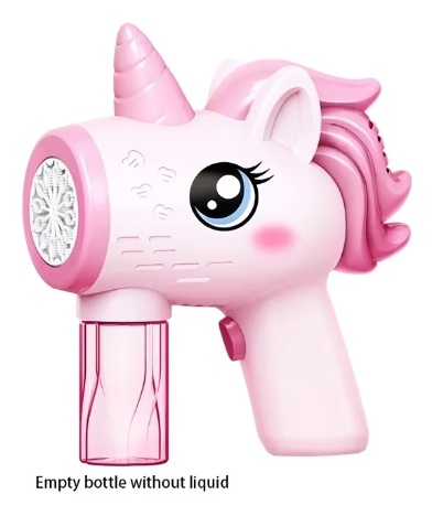 Unicorn electric bubble gun, toy bubble