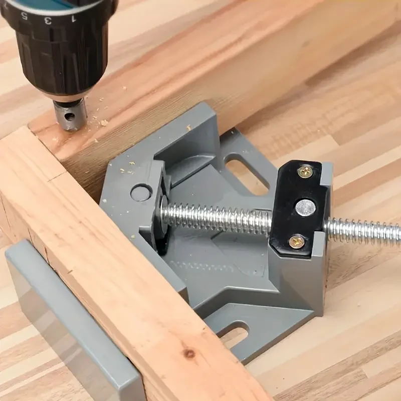 Adjustable Aluminum Alloy Right Angle Clamp with Swing Jaw for Woodworking - 90-Degree Corner Clamping Tool