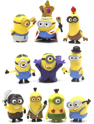 10Pcs/Set kawai Miniones Figurines Toys 3D Eye Despicable Miniones Action Figures Classic Toys Xmas Gifts for Children