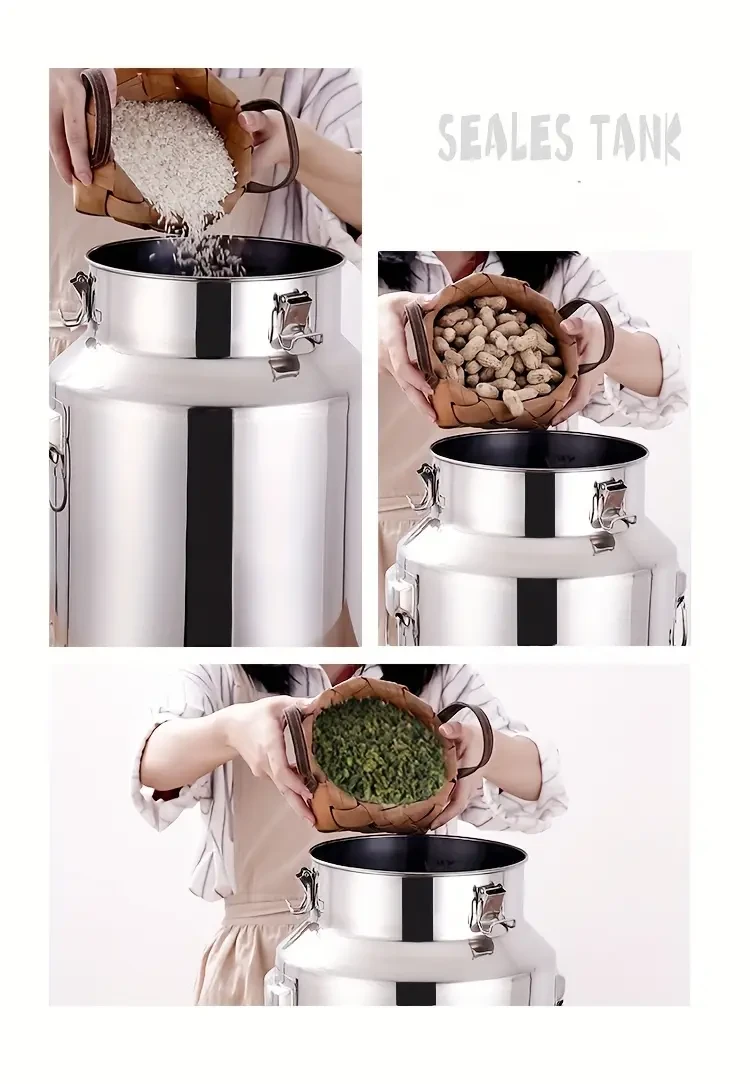 Stainless Steel 304 Food-Grade Airtight Storage Container - Perfect for Oil, Milk, Tea & Wine | Leakproof, Reusable, Handwash Only