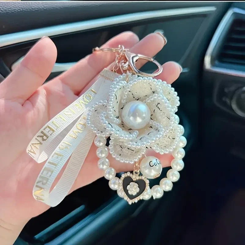 Pearl Camellia Keychain