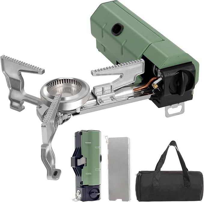 Orifesio Foldable 2600W Camping Stove  Portable Butane Stove with Windshield & Storage Bag for Camping, Hiking & Travel