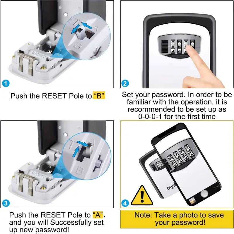 Heavy Duty Wall Mounted Key Lock Box - Weatherproof Key Safe with Slide Cover, Holds Up to 8 Keys