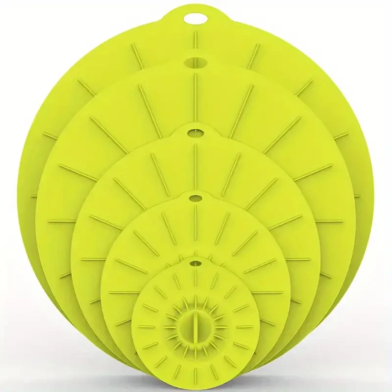 5-Piece Set Multi-Size Silicone Lids - Heat-Resistant, Microwave & Stovetop Safe Covers - Versatile Seal for Kitchenware