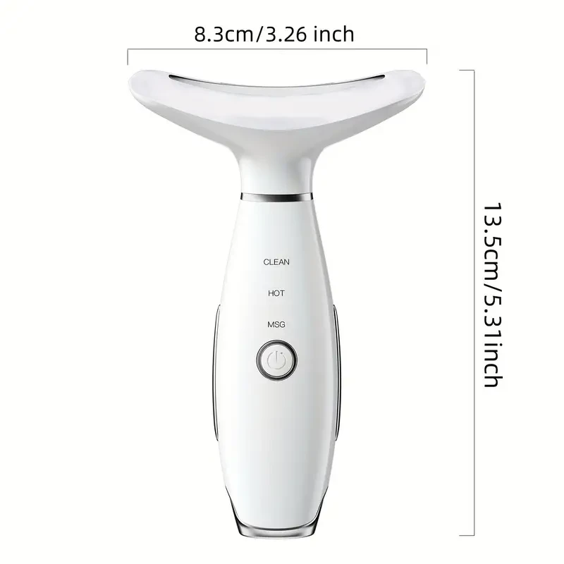 Rechargeable Facial & Neck Beauty Device - Vibration and Hot Compress