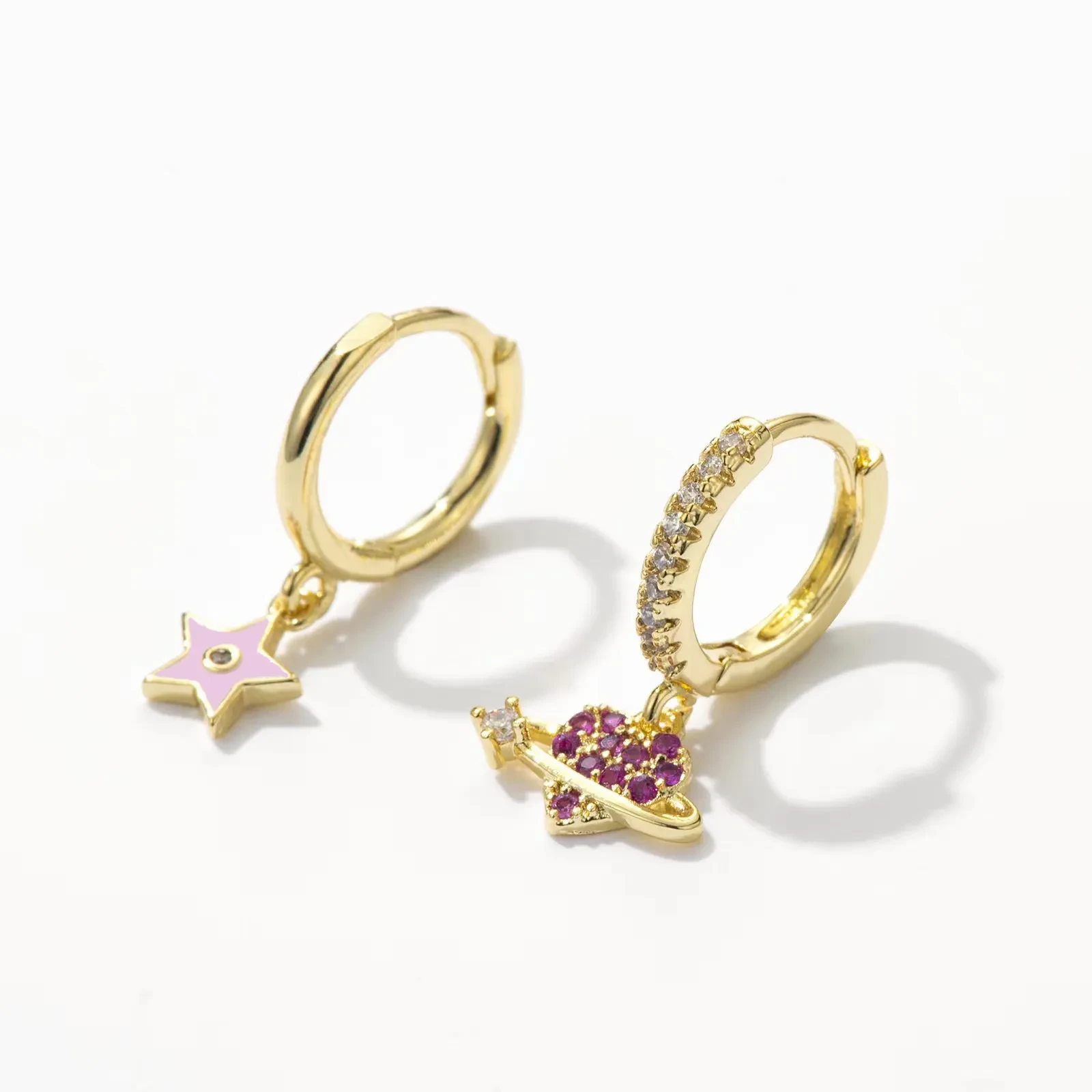 Colorful Starry Sky Love Earrings