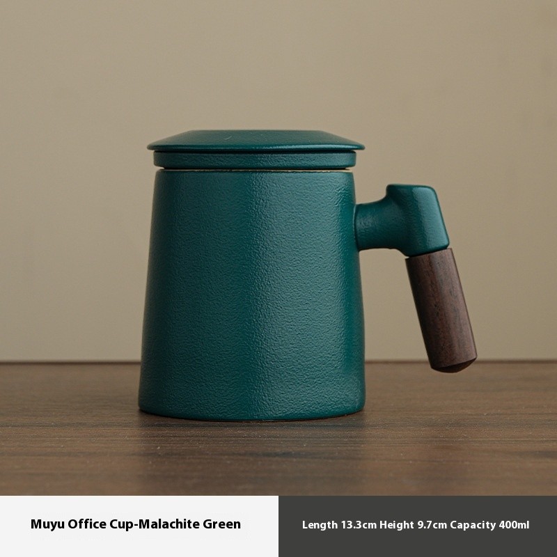 Ceramic Tea Water Separation Tea Cup Mug With Lid