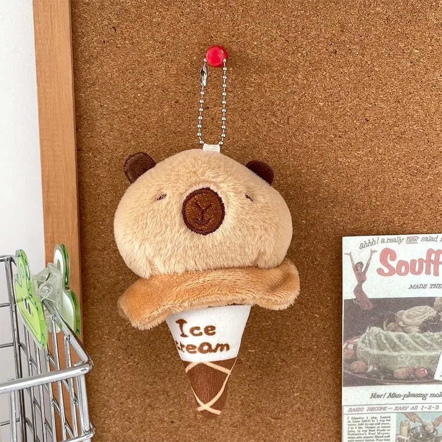 Cute Sweet Tube Capybara Ice Cream Plush Doll Pendant Toy
