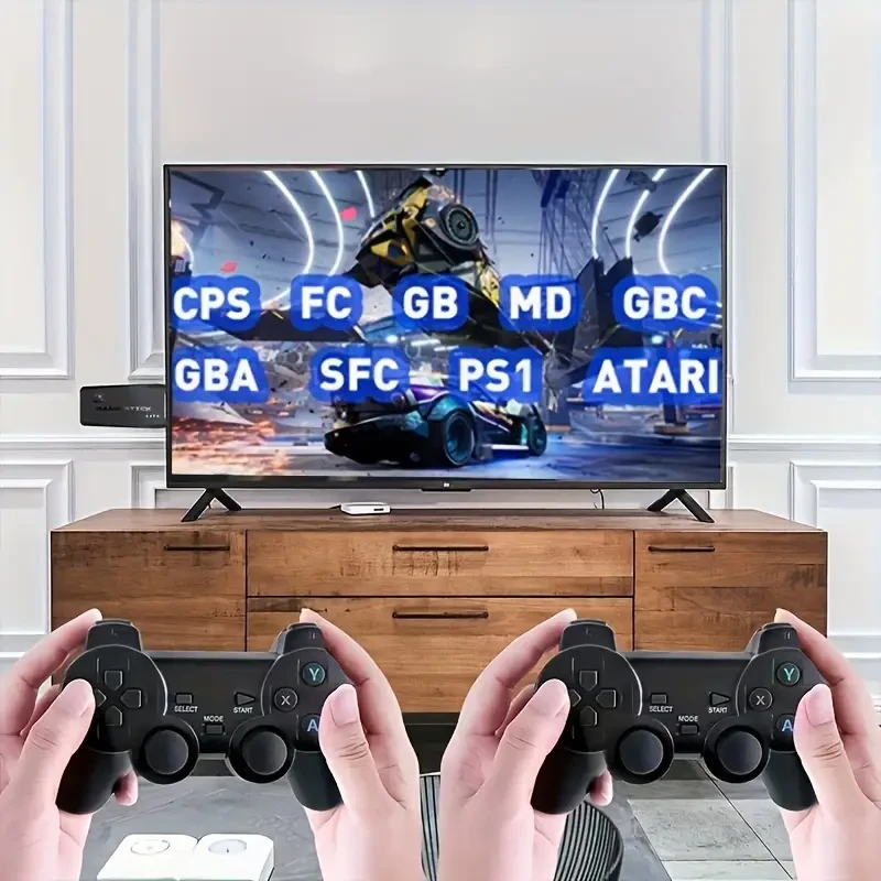 2-in-1 Retro Handheld Game Console M8, Black, USB Powered, 36V, ABS Resin, with Dual Wireless Controllers, 2.4G Wireless Receiver, USB Cable, TF Card, 9 Modes, Traditional Gaming System for Adults