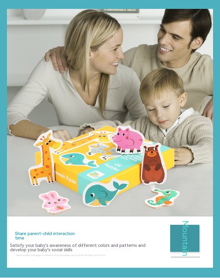 Wooden Early Education Enlightenment Toys Children's Large Matching Puzzle