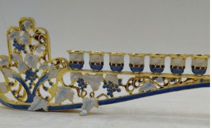 Vintage Holiday Diamond Metal Candlestick