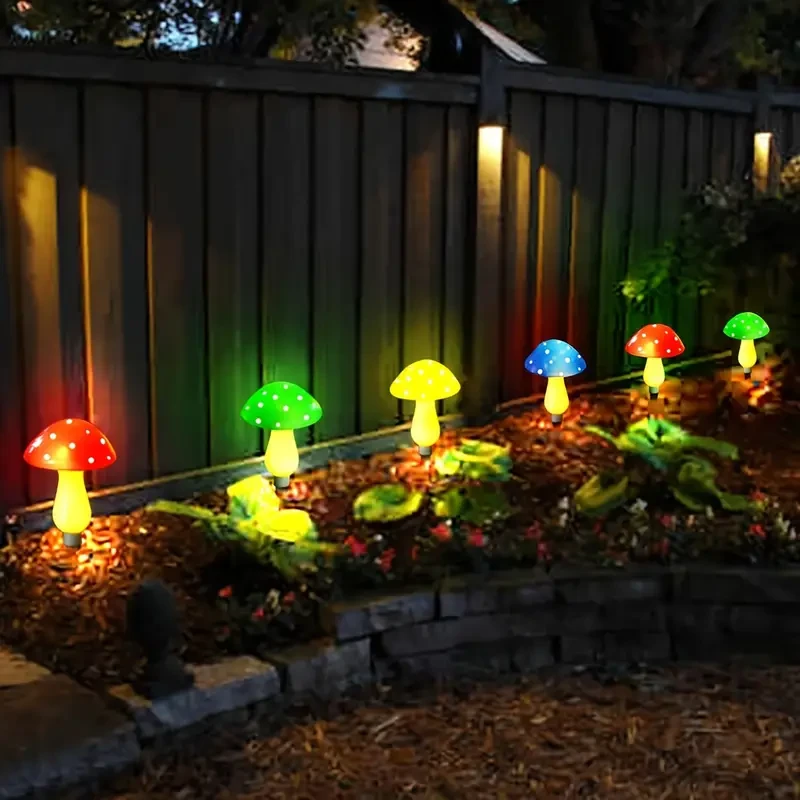 8pcs Solar Mushroom Lights  Outdoor Garden Pathway Decor, 8 Modes, IP65 Waterproof