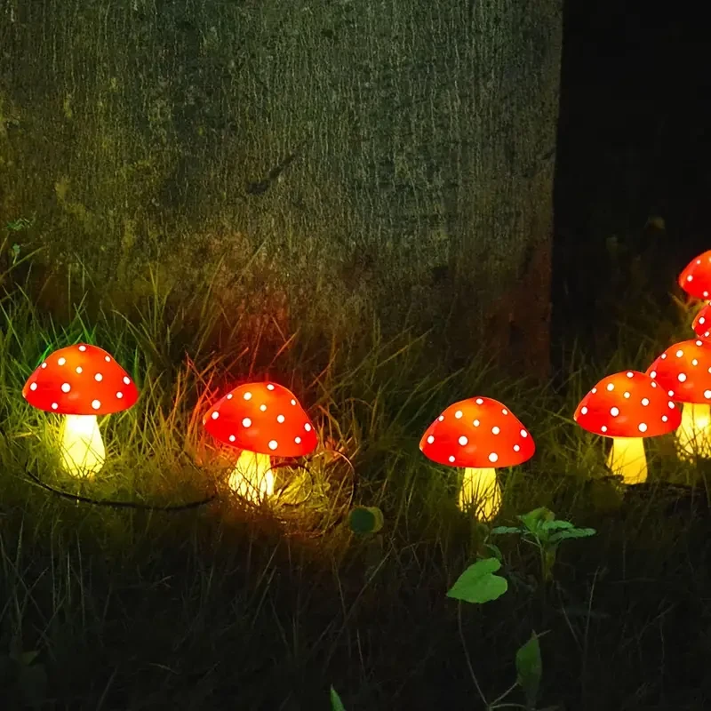 8pcs Solar Mushroom Lights  Outdoor Garden Pathway Decor, 8 Modes, IP65 Waterproof