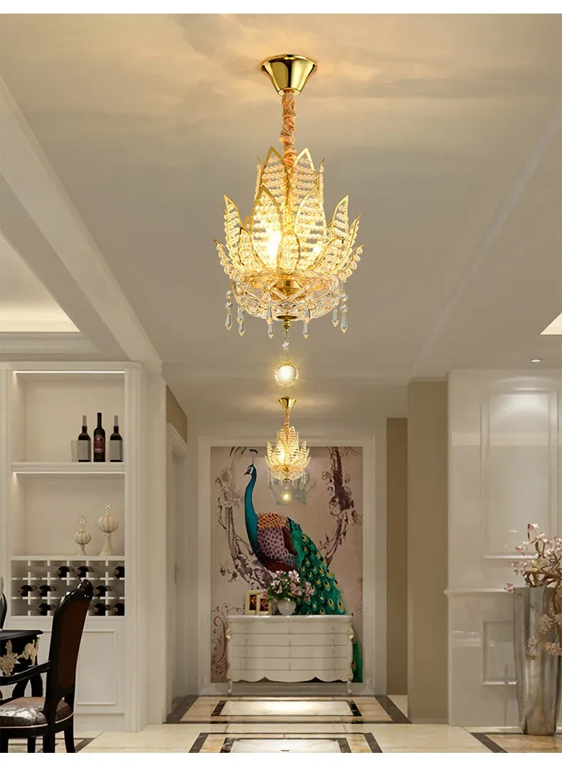 Lotus Zen Golden Crystal Lamp