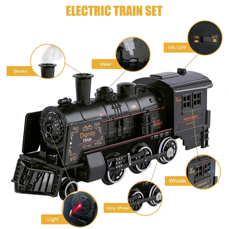 Kids Electric Train Set Metal Toy Trains