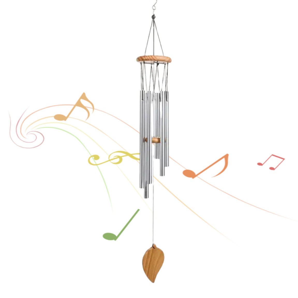 Solid Wood Metal Aluminum Tube Wind Chimes Home Outdoor