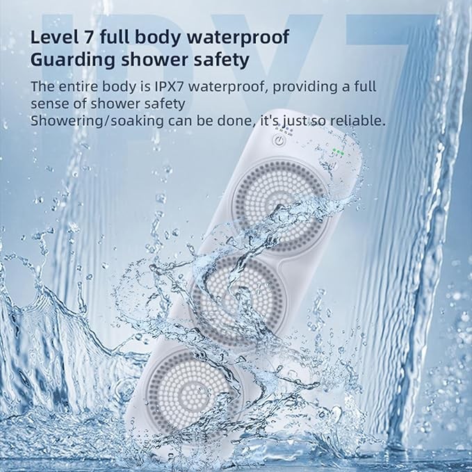 Electric Body Brush Back Scrubber Wall-Mounted Rechargeable Body Shower Brush with Soft Bristles