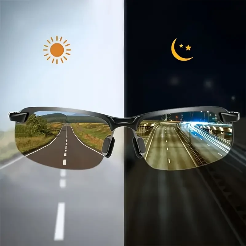 Photochromic Polarized Sports Fashion Glasses - Day & Night Driving, Outdoor Leisure Eyewear