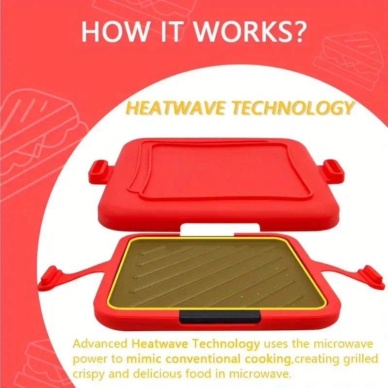 Universal Microwave Crisper Pan, Aluminum Non-Stick Toaster Oven Cookware, Versatile Sandwich and Snack Maker for Crispy Breads