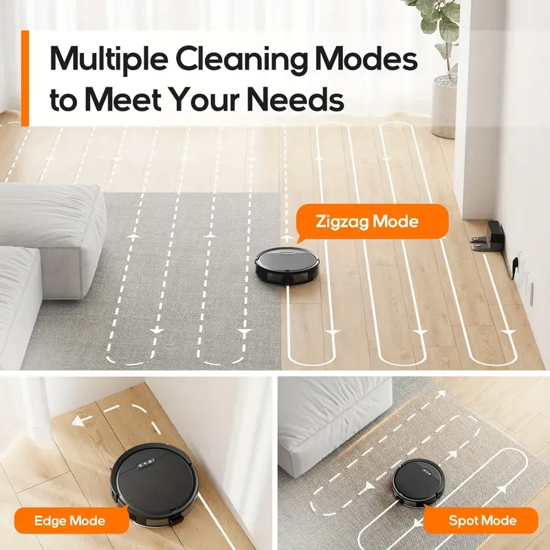 SmartRobot Vacuum & Mop Combo - Voice/App Control, 4000pa Suction, Auto Cleaning, Pet Hair Friendly, Self-Charging, Edge & Spot Clean, Low Carpet Compatible - Effortless Home Cleanup