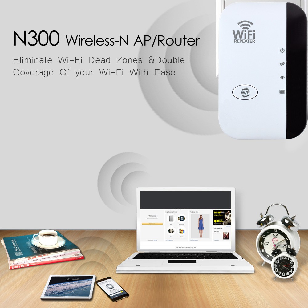 FENVI 300Mbps Wireless WiFi Repeater 802.11N Signal Extender and Amplifier