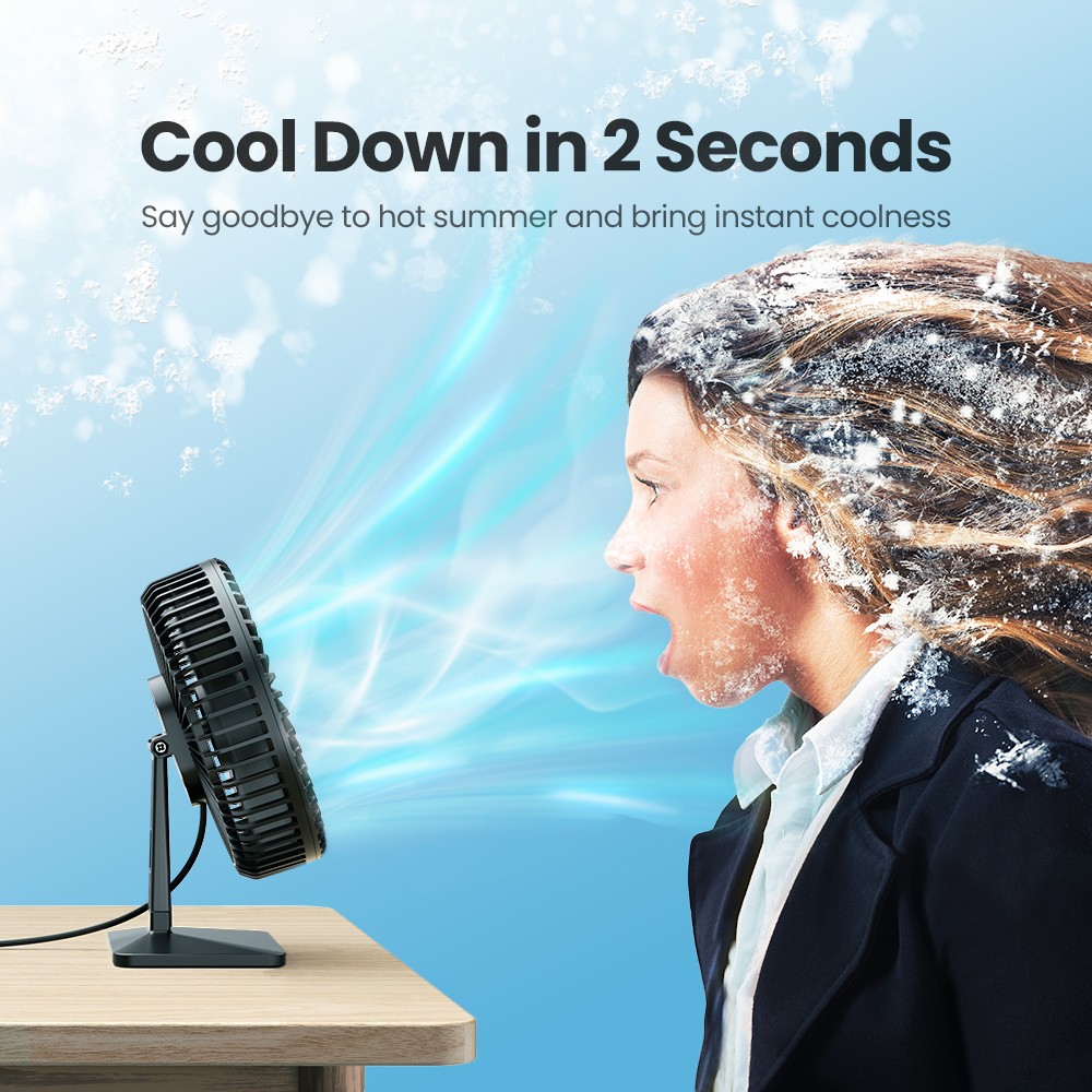 GAIATOP Desk Fan  Portable USB Fan with 4 Speeds and Ultra-Quiet Cooling