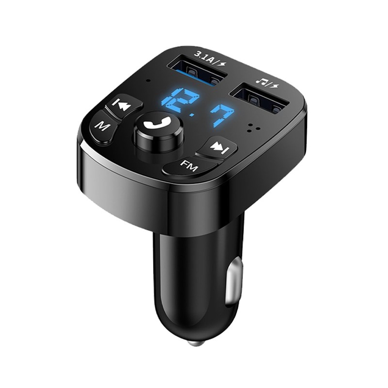 Car MP3 Player  Bluetooth 5.0 FM Transmitter with Dual USB Fast Charger and Hands-Free Calling