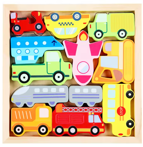 Hot New 3D Puzzle Wooden Toys Baby Learning Educational Hand Grasp Board Cartoon Animal Fruit and Vegetable Jigsaw Toy Gifts