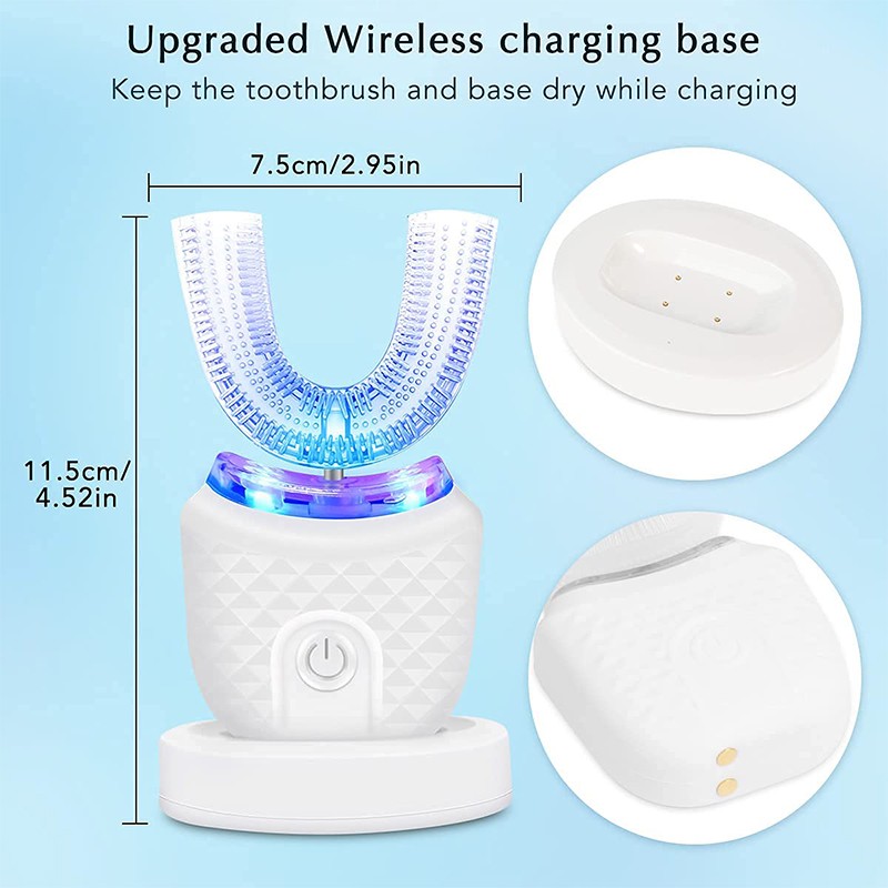 U-Shaped Ultrasonic Childrens Electric Toothbrush 360 Whitening Silicone Automatic Toothbrush