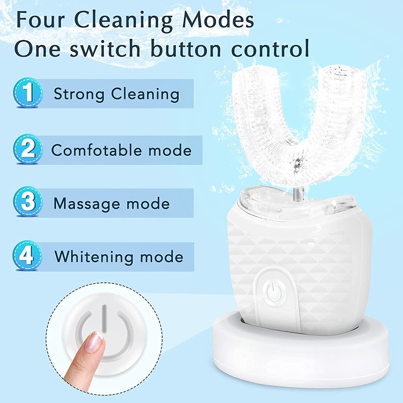 U-Shaped Ultrasonic Childrens Electric Toothbrush 360 Whitening Silicone Automatic Toothbrush