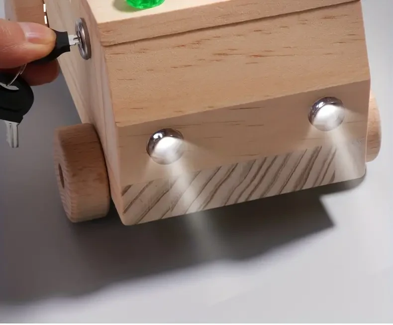 Wooden LED Switch Busy Board with Screwdriver Tool - Early Learning Toy for Youngsters, Hands-On Educational & Relax Activity