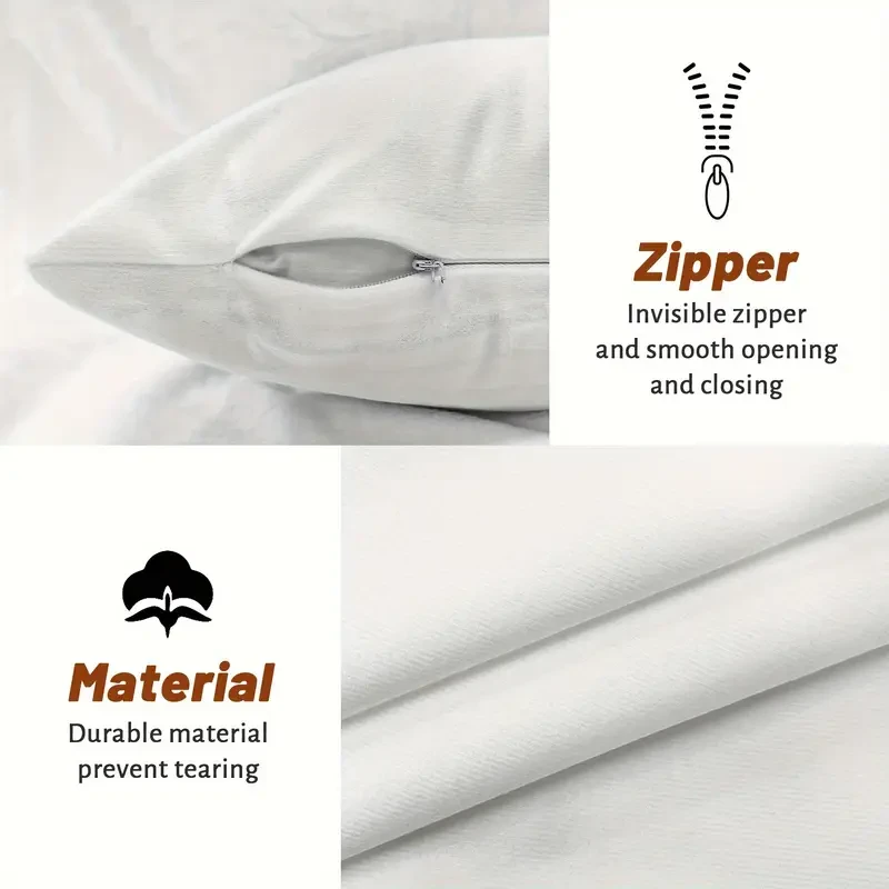 JIT 4-Pack Contemporary Throw Cushion Covers Velvet Cat Floral Abstract Art