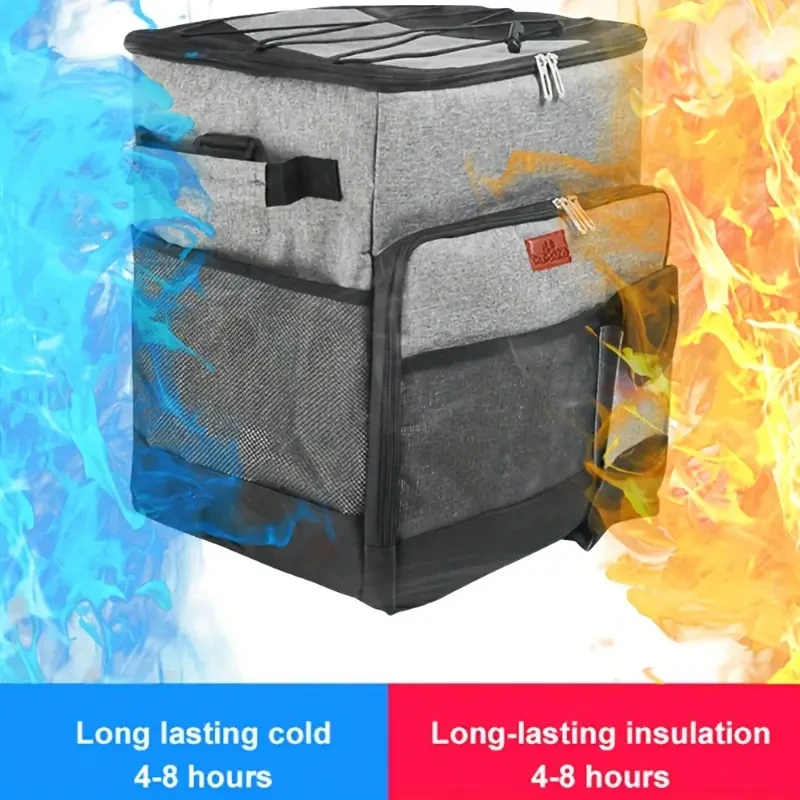 Picnic Bag Insulation Bag Large Meal Container Lunch Bag with Strip