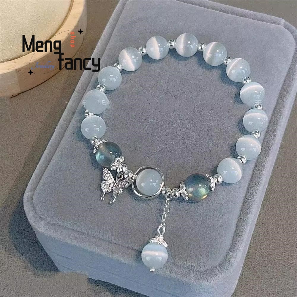 Natural Cat's Eye Butterfly Bracelet Elegant Personalized Jewelry for Women & Young Girls