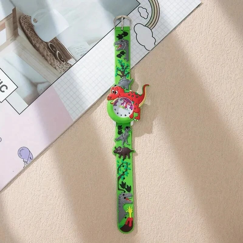 Kids 3D Dinosaur Quartz Watch  Cartoon Silicone Student Watch