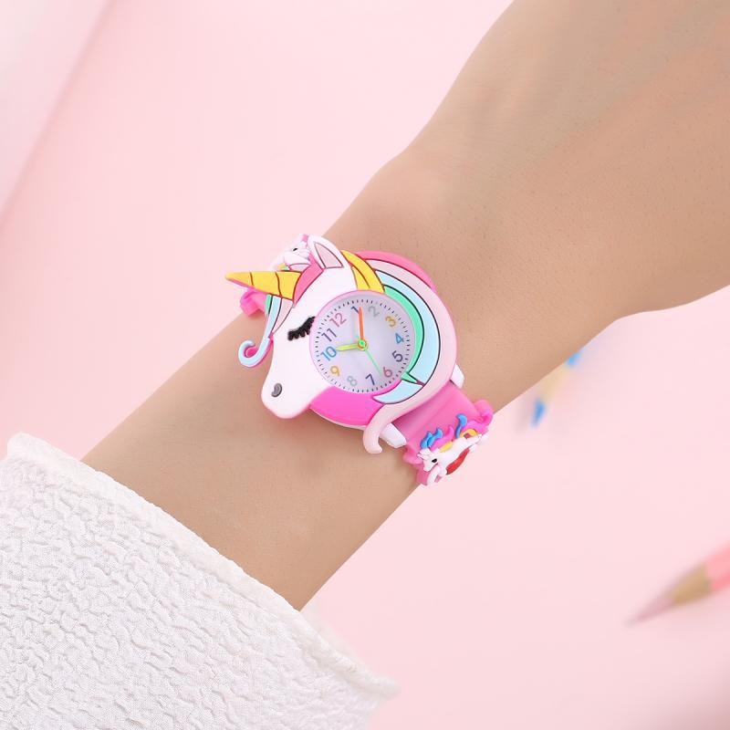 2024 Rainbow Cloud Silicone Kids Watch Cute Cartoon Quartz Watch for Boys & Girls