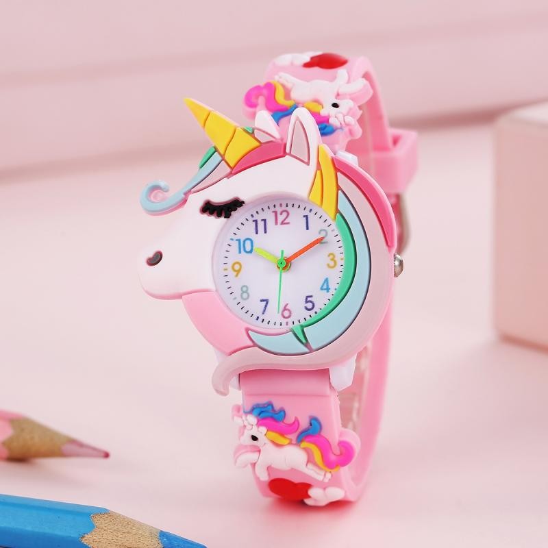 2024 Rainbow Cloud Silicone Kids Watch Cute Cartoon Quartz Watch for Boys & Girls