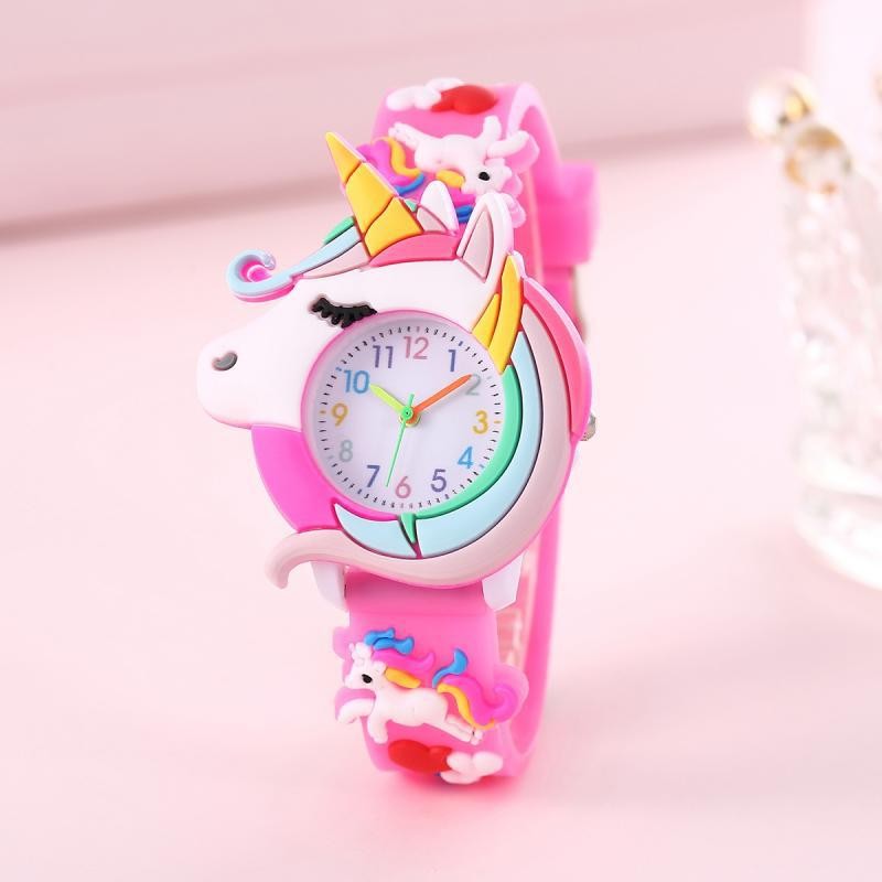 2024 Rainbow Cloud Silicone Kids Watch Cute Cartoon Quartz Watch for Boys & Girls