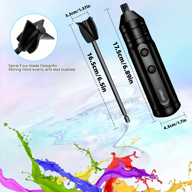 USB Rechargeable Resin Mixer - Advanced Epoxy Resin Stirrer With Handheld Design, LED Indicator For DIY Crafts, Resin Mixing Resin Casting Tool, Wrist-Saving (Includes 1 Paddle)