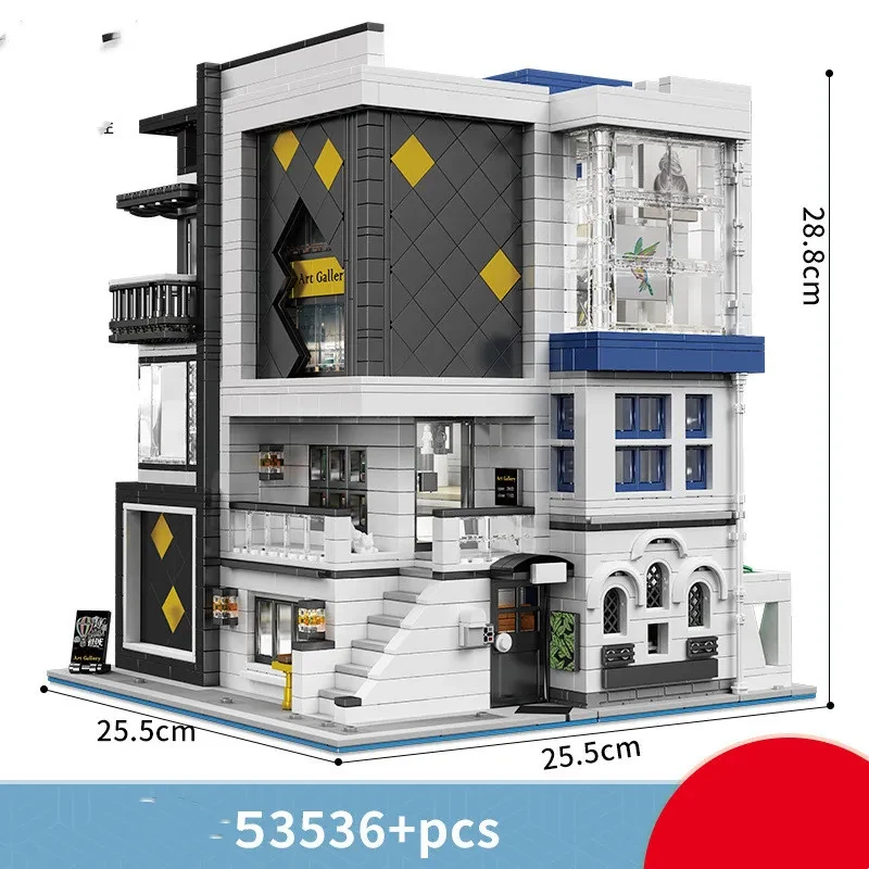 City Street View Building Lights Children Educational Assembly Building Blocks Toys Compatible