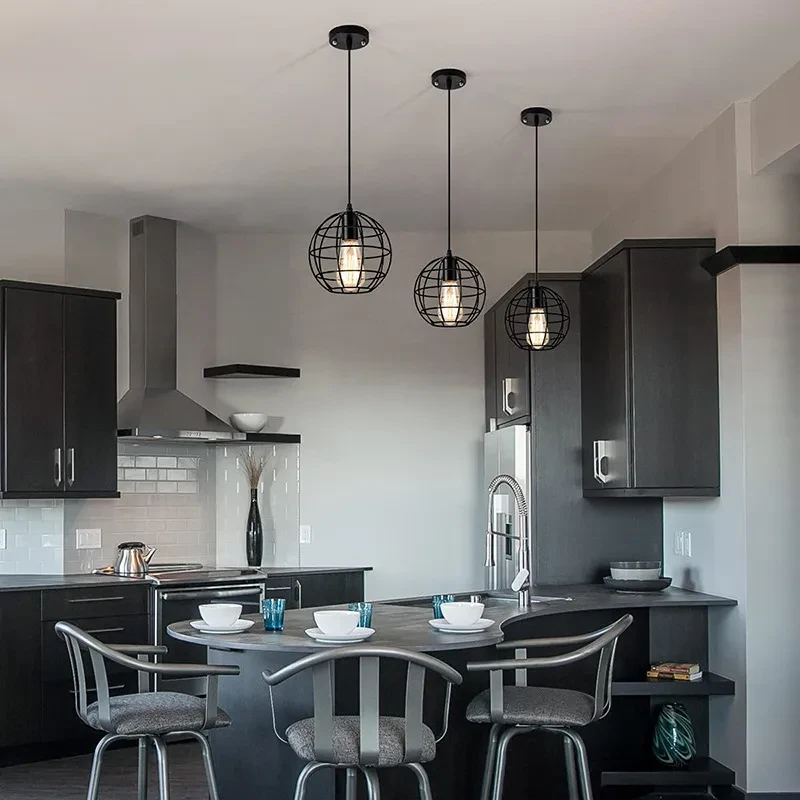 Pendant Lamp Personality Bar Iron Cage