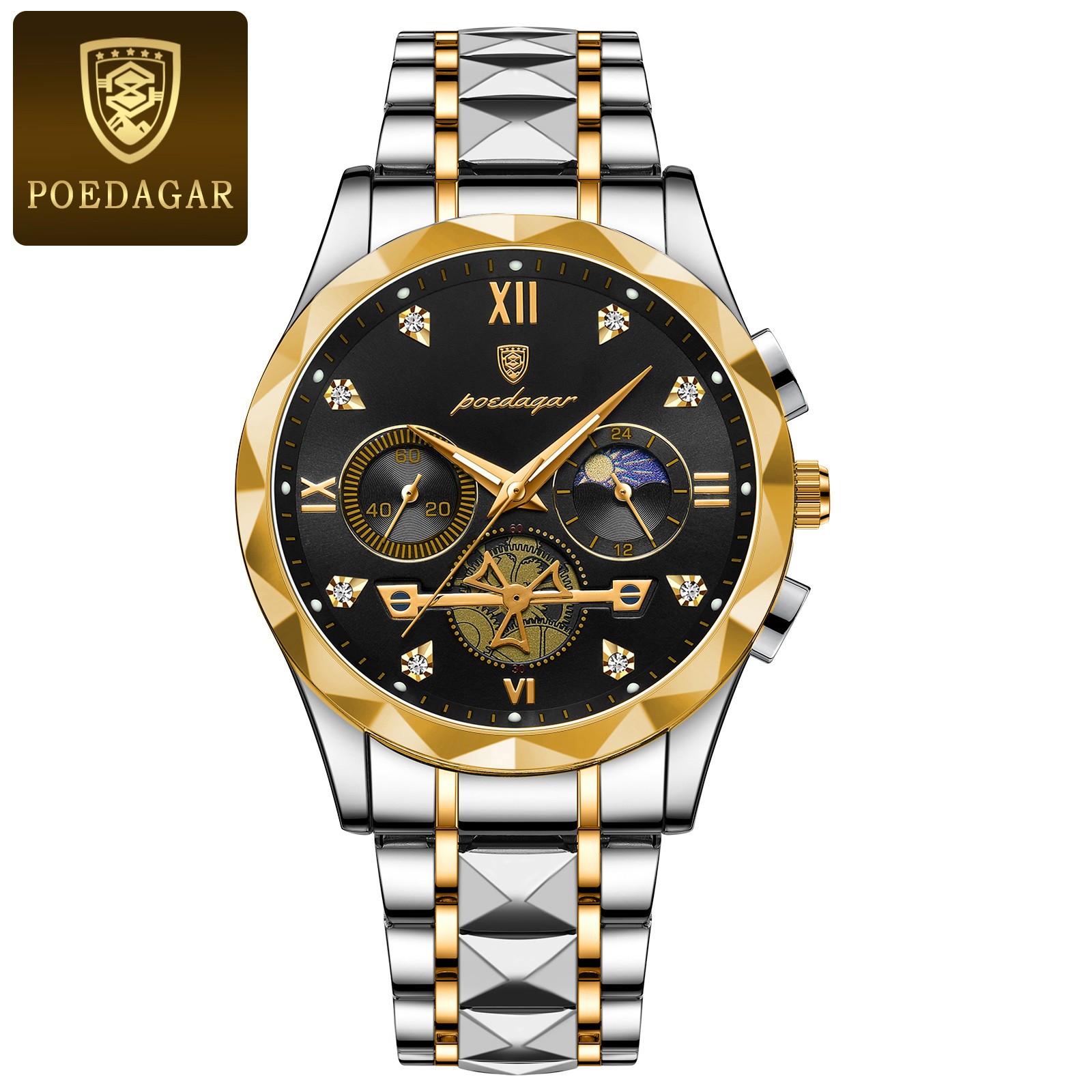 POEDAGAR Luxury Mens Quartz Chronograph Watch