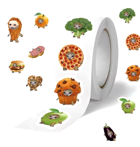 500pcs Funny Meme Cat And Food