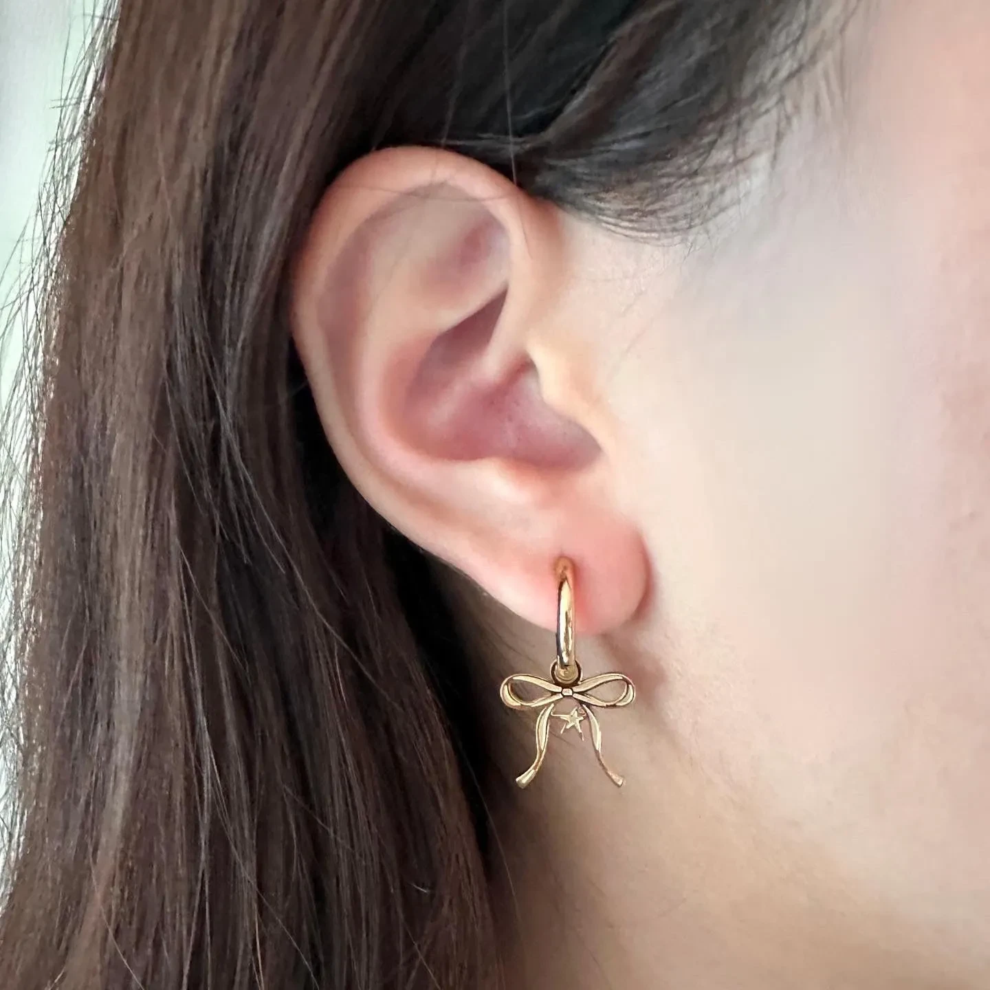 Double-sided Dripping XINGX Bowknot Necklace Gentleman Bow Tie Color Retaining Earrings