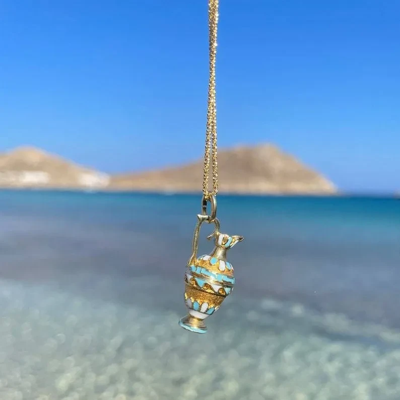 Titanium Steel Handmade Oil Dripping Commemorative Color Water Bottle Necklace